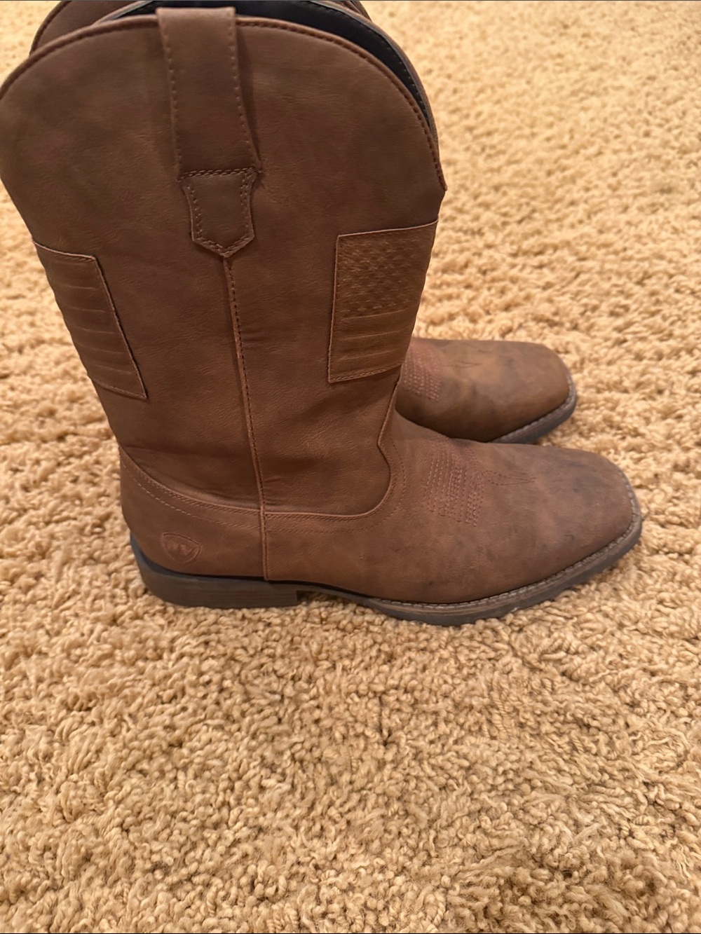 Men's Brown Pull-On Work Boots - Rugged Comfort
